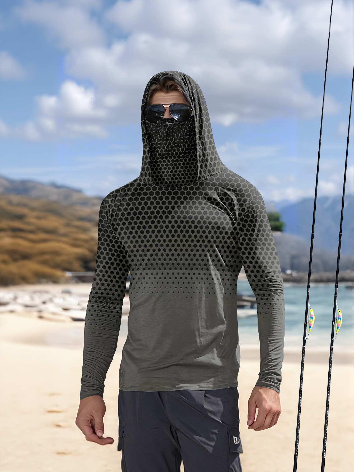 Fishing Mask Sun Protection - Felpa da Pesca Estiva per Uomo