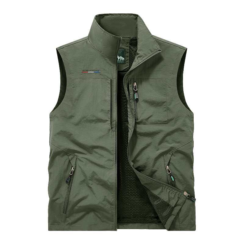 Fishing Vest - Gilet da uomo con collo alto