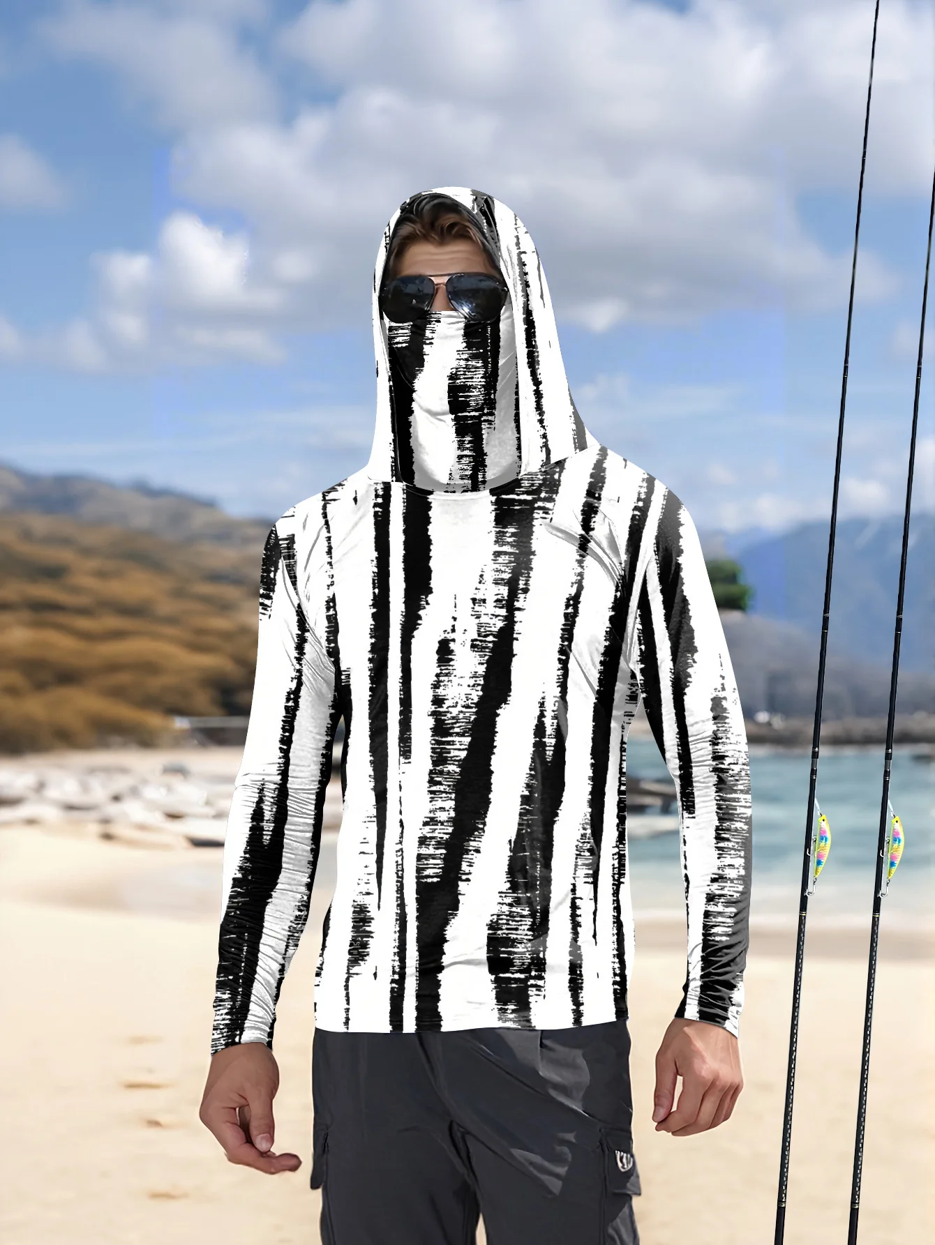 Felpa da pesca a righe bianche - Fishing Mask Sun Protection recensione e prezzo