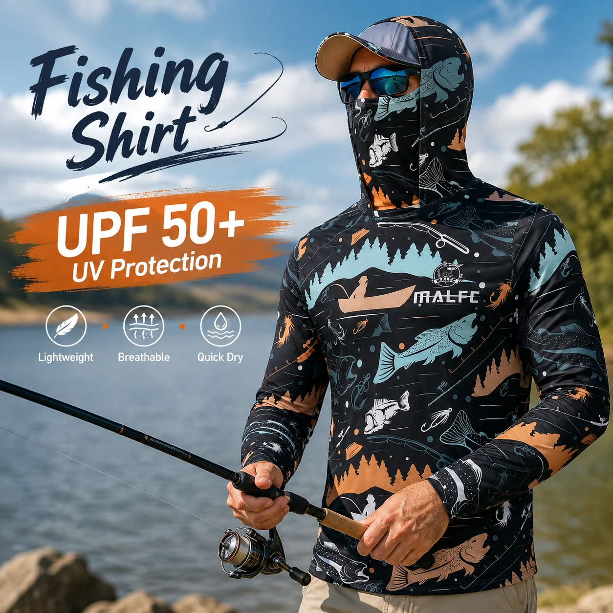 Maglia da pesca a maniche lung - Fishing Mask Sun Protection recensione e prezzo